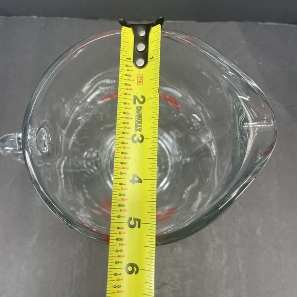 Snap-On Tools Logo clear Glass 9 inch tall Beer Pitcher Heavy Red Logo - Picture 4 of 5